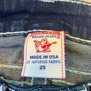True Religion boot cut jean with rhinestone detail size 25